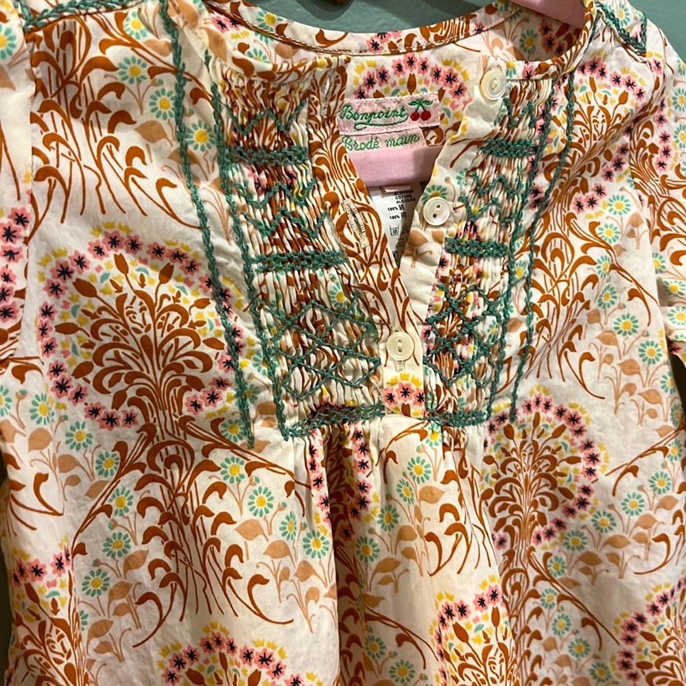 Bonpoint, baby girl’s floral, boho dress. - Picture 2 of 3